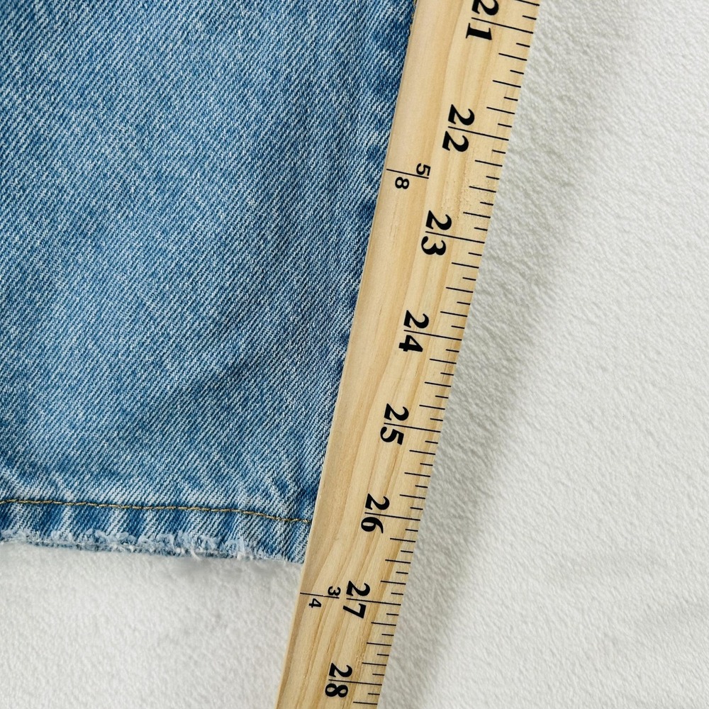 Levi's 501 Jeans Womens 24x28 Light Blue Distressed Ripped Button Fly Denim - Picture 5 of 16